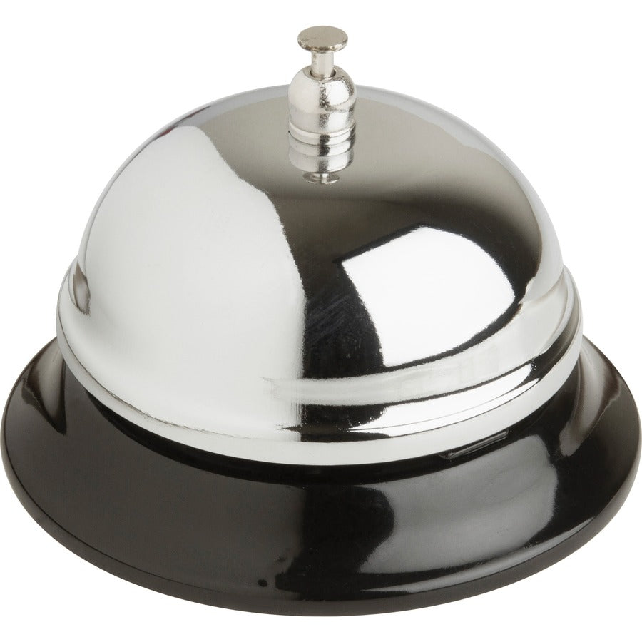 Business Source Nickel Plated Call Bell - 3.4" Diameter - Nickel Plated, Chromed - Steel - Silver, Black