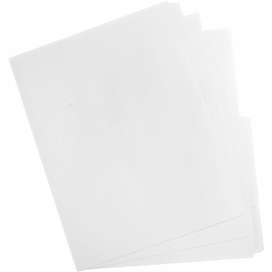 Business Source Double-reverse Printer Print-on Dividers - Print-on Tab(s) - 5 Tab(s)/Set - Letter - 8.50" Width x 11" Length - Bright White Paper Divider - White Paper Tab(s) - 1 Box