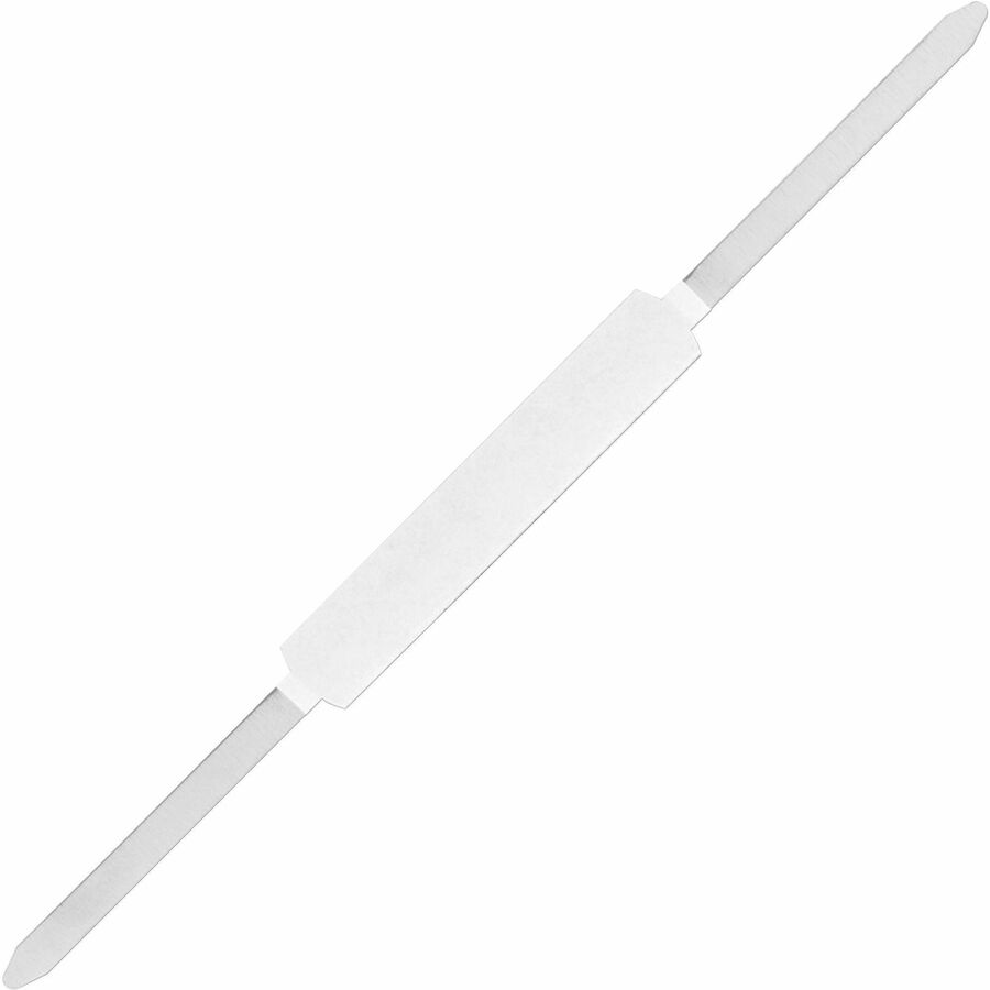 Business Source Self-adhesive Folder Fasteners - 240 Sheet Capacity - for Paper - Self-adhesive - Silver - 100 / Box
