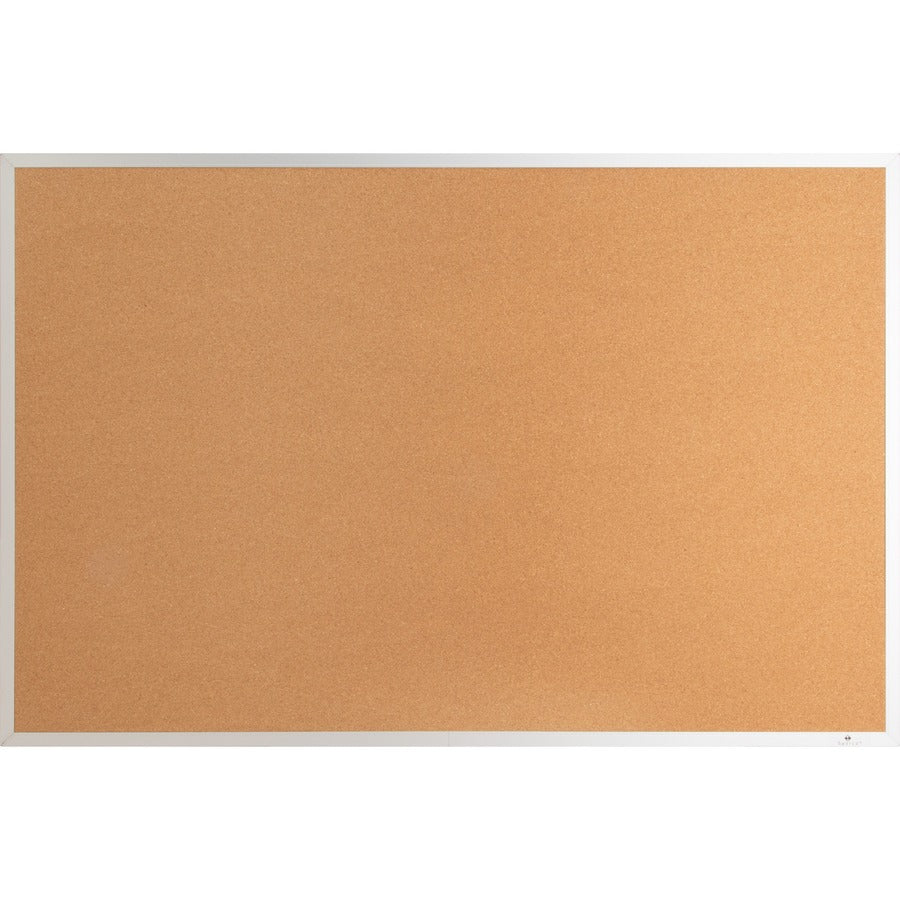 Lorell 19070 Bulletin Board - 48" Board Height x 72" Board Width - Cork Surface - Long Lasting, Warp Resistant - Silver Aluminum Frame - 1 Each