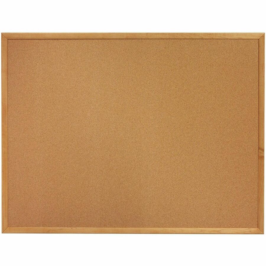 Lorell 19766 Bulletin Board - 18" Board Height x 24" Board Width - Cork Surface - Long Lasting, Warp Resistant - Brown Oak Frame - 1 Each