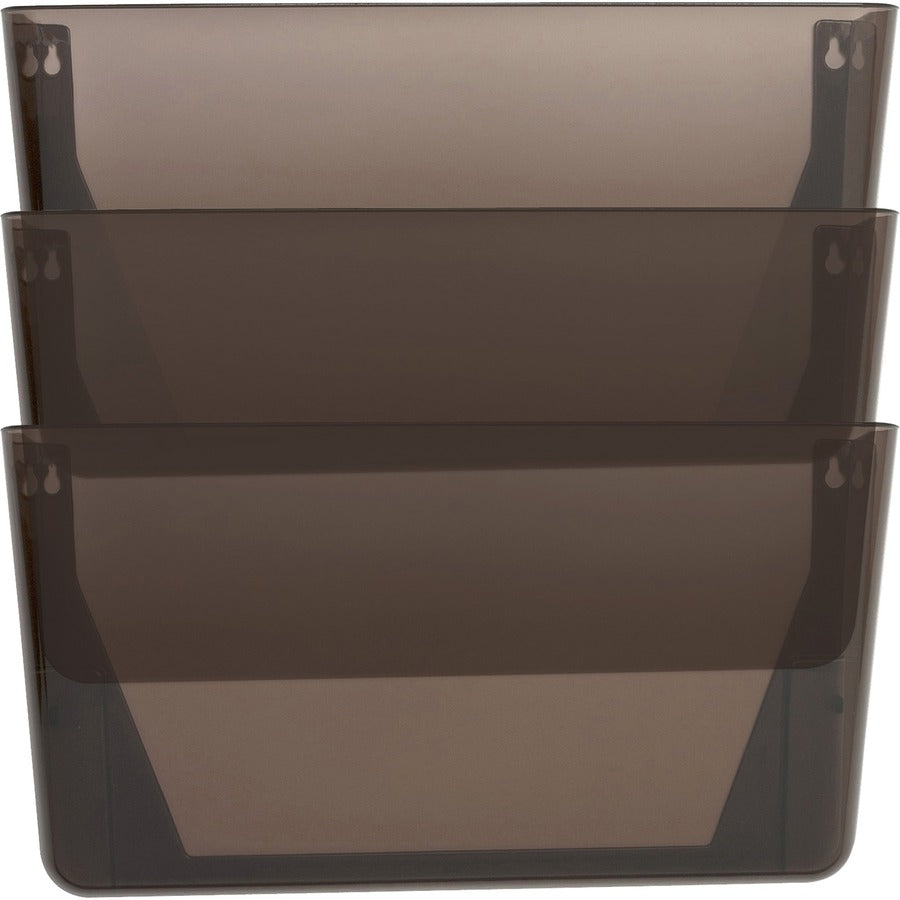 Lorell Wall File Pockets - 14.75" Height x 13.13" Width x 4.25" Depth - Smoke - 3 / Pack