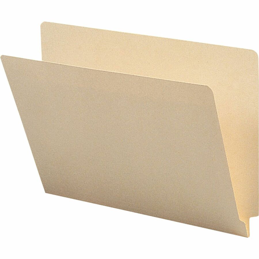 Business Source Straight Tab Cut Letter Recycled End Tab File Folder - 8 1/2" x 11" - End Tab Location - Manila - 10% Recycled - 100 / Box