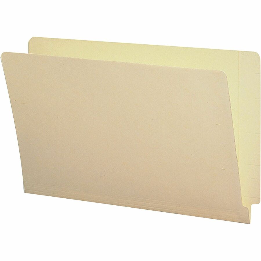 Business Source Straight Tab Cut Legal Recycled End Tab File Folder - 8 1/2" x 14" - End Tab Location - Manila - Indexed Filing System - 10% Recycled - 100 / Box