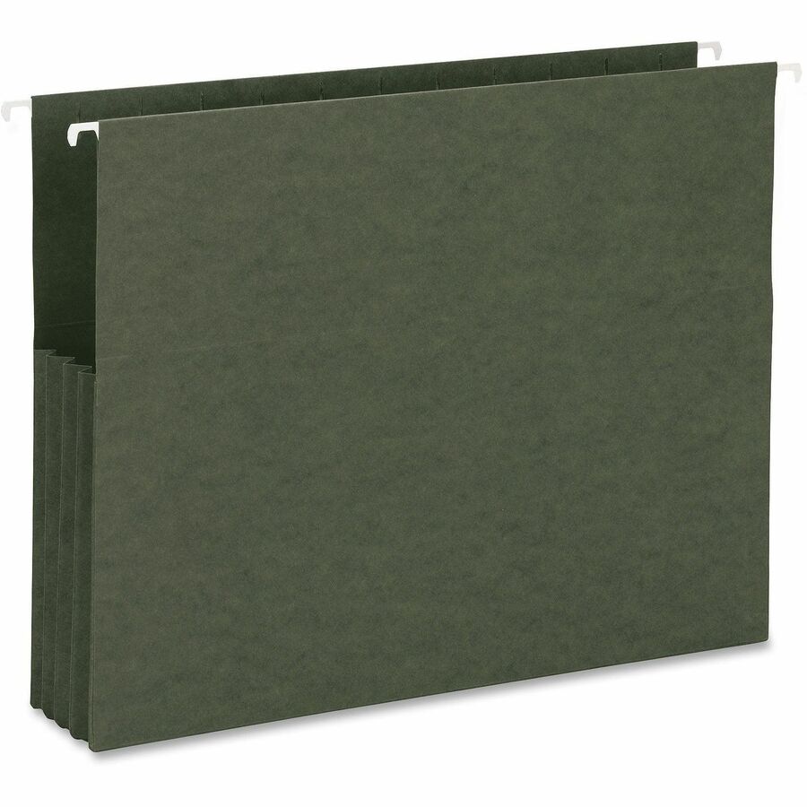 Business Source Letter File Pocket - 8 1/2" x 11" - Capacity3 1/2" Expansion - Standard Green - 10% Recycled - 10 / Box