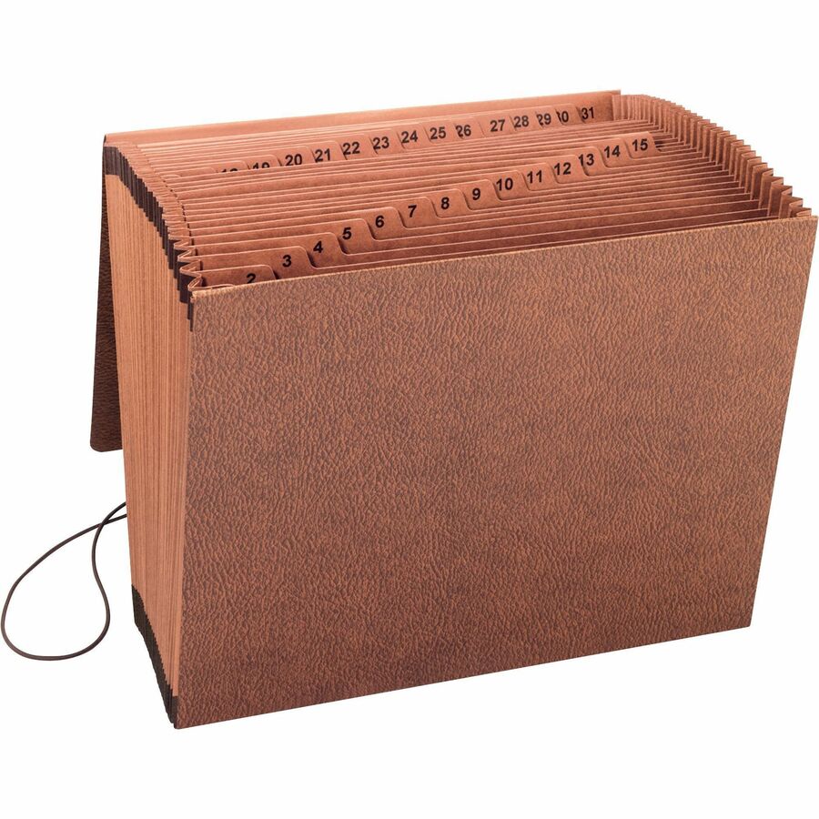 Business Source Letter Recycled Expanding File - 8 1/2" x 11" - 31 Pocket - Brown - 30% Recycled - 1 Each