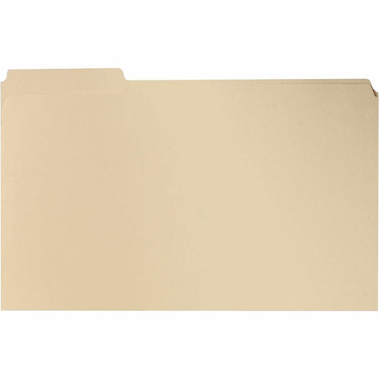 Business Source 1/3 Tab Cut Legal Expanding File - 8 1/2" x 14" - 3/4" Expansion - Top Tab Location - Assorted Tab Position - 11 pt. - Manila - 10% Recycled - 100 / Box