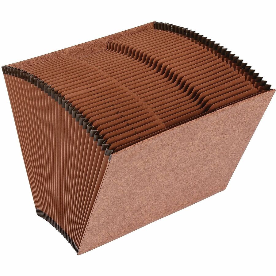 Business Source Letter Recycled Expanding File - 8 1/2" x 11" - 31 Pocket - Brown - 30% Recycled - 1 Each