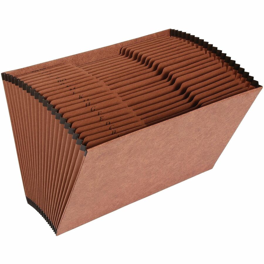 Business Source Legal Recycled Expanding File - 8 1/2" x 14" - 21 Pocket - Brown - 30% Recycled - 1 Each