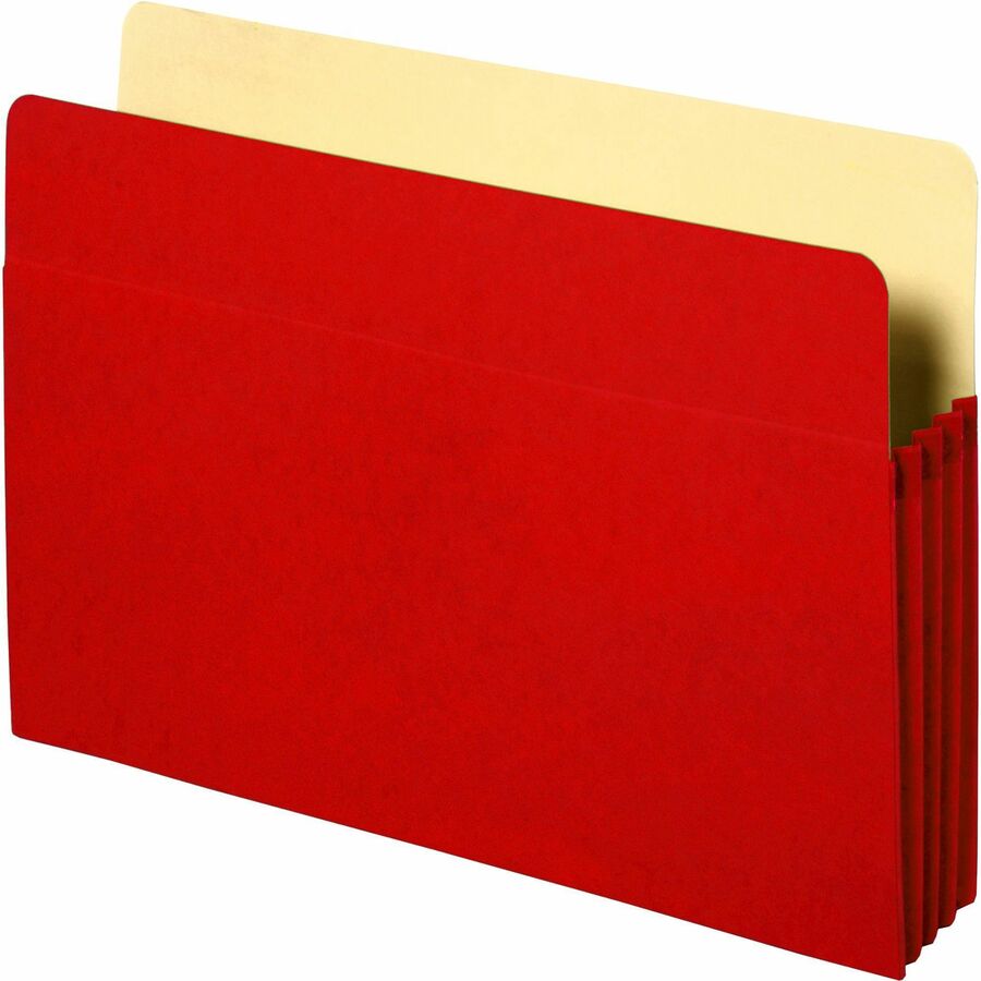 Business Source Letter Recycled File Pocket - 8 1/2" x 11" - 3 1/2" Expansion - Red - Tyvek Gusset, Durable, Reinforced Gusset - 10% Recycled - 1 Each
