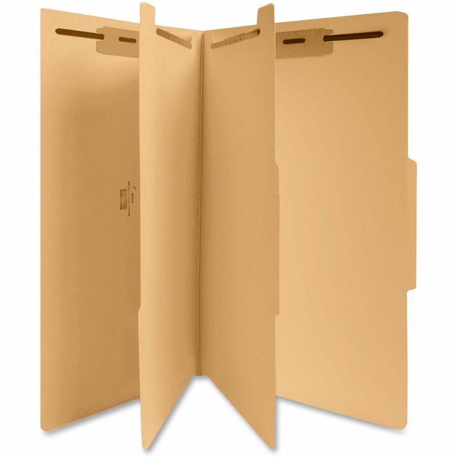 Business Source Legal Classification Folder - 8 1/2" x 14" - 2" Expansion - 1" Fastener Capacity, 2" Fastener Capacity - 2 Divider - 18 pt. - Off White - 10% Recycled - 25 / Box