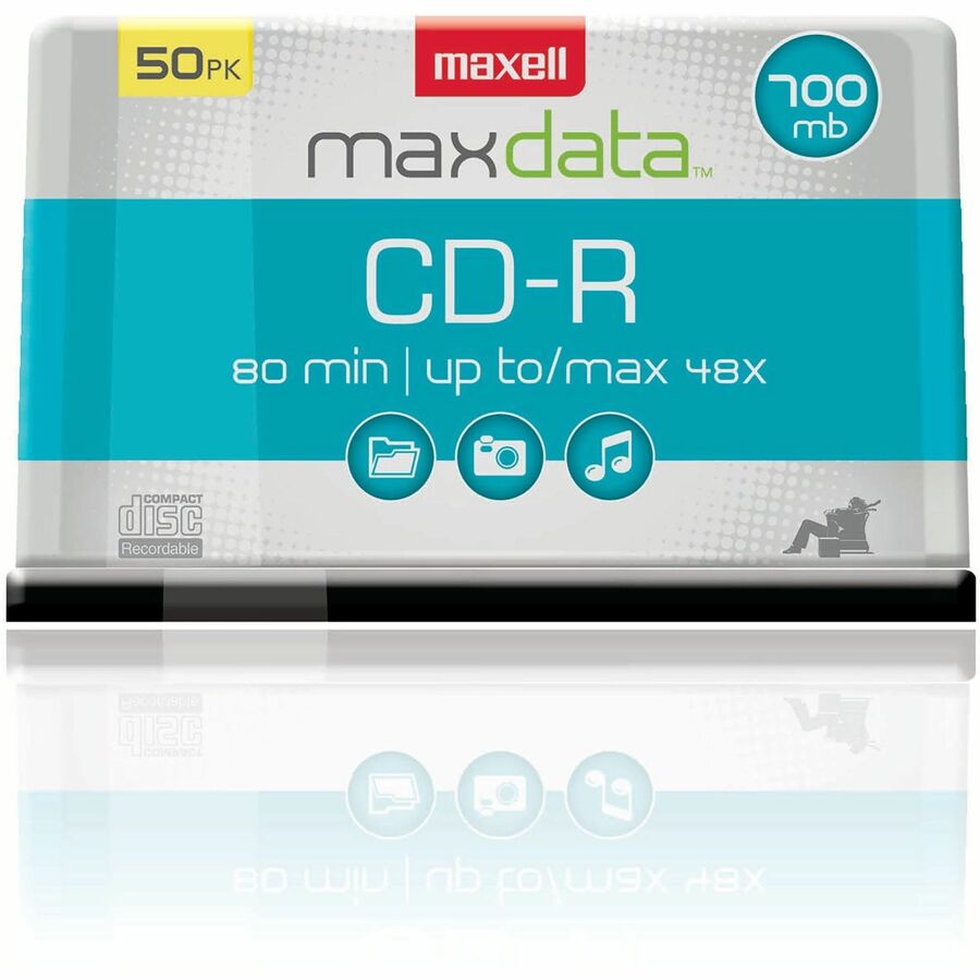 Maxell CD-R700 CD Recordable Media - CD-R - 48x - 700 MB - 50 / Pack - 120mm - 1.33 Hour Maximum Recording Time