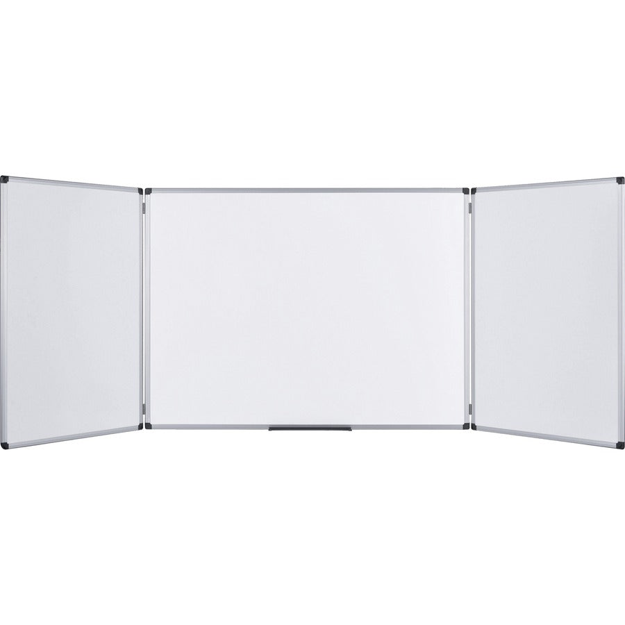 MasterVision Maya Trio Magnetic Whiteboard - 36" (3 ft) Width x 96" (8 ft) Height - White Surface - Rectangle - Magnetic - Assembly Required - 1 Each