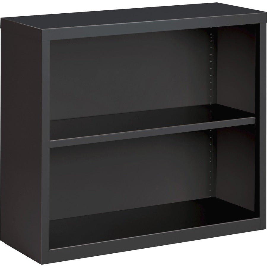 Lorell Fortress Series Bookcase - 30" Height x 34.5" Width x 12.6" Depth - 2 Shelve(s) - Material: Steel - Finish: Charcoal, Powder Coated - Adjustable Shelf, Welded, Durable - 1 Each