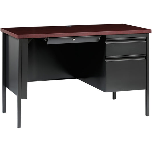 Lorell Fortress Series 45-1/2" Right Single-Pedestal Desk - 29.5" Height x 45.5" Width x 24" Depth, 1.1" Thickness Top - Single Pedestal on Right Side - Square Edge - 1 Each