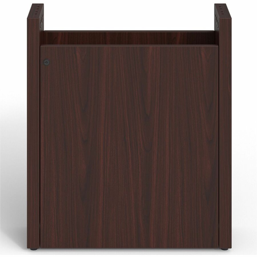 Lorell Prominence 2.0 Modular Table Base with Door - Mahogany Base - 28" Height x 24" Width x 8" Depth - Office - Assembly Required - Laminate Base Material - 1 Each