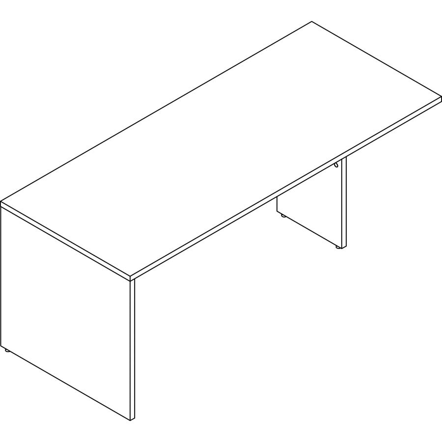 Lorell Prominence 2.0 Mahogany Laminate Peninsula Desk - Mahogany U-shaped, Laminated Top - 72" Table Top Width x 30" Table Top Depth x 1" Table Top Thickness - 29" Height - Office - Assembly Required - Thermofused Melamine (TFM), Particleboard Top Mat...