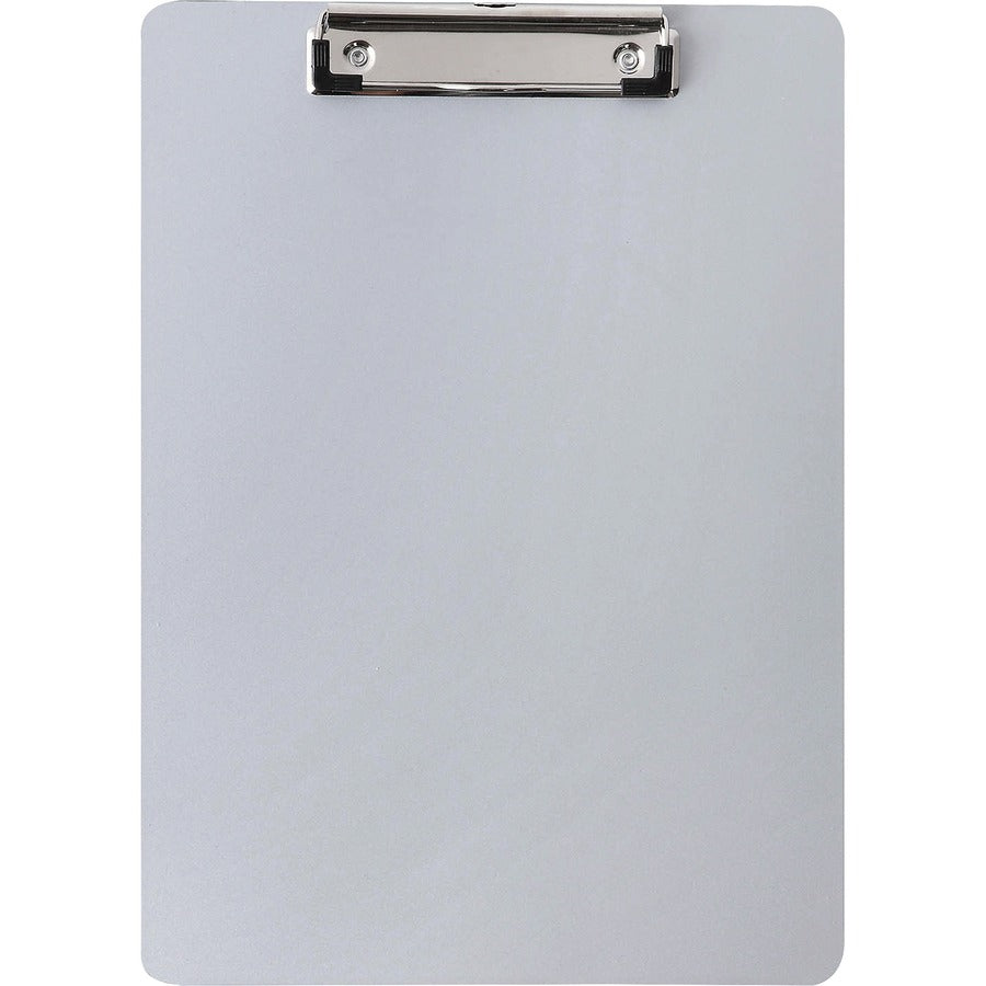 Business Source Plastic Clipboard - 8 1/2" x 11" Sheet Size - Plastic - Silver - 1 Each