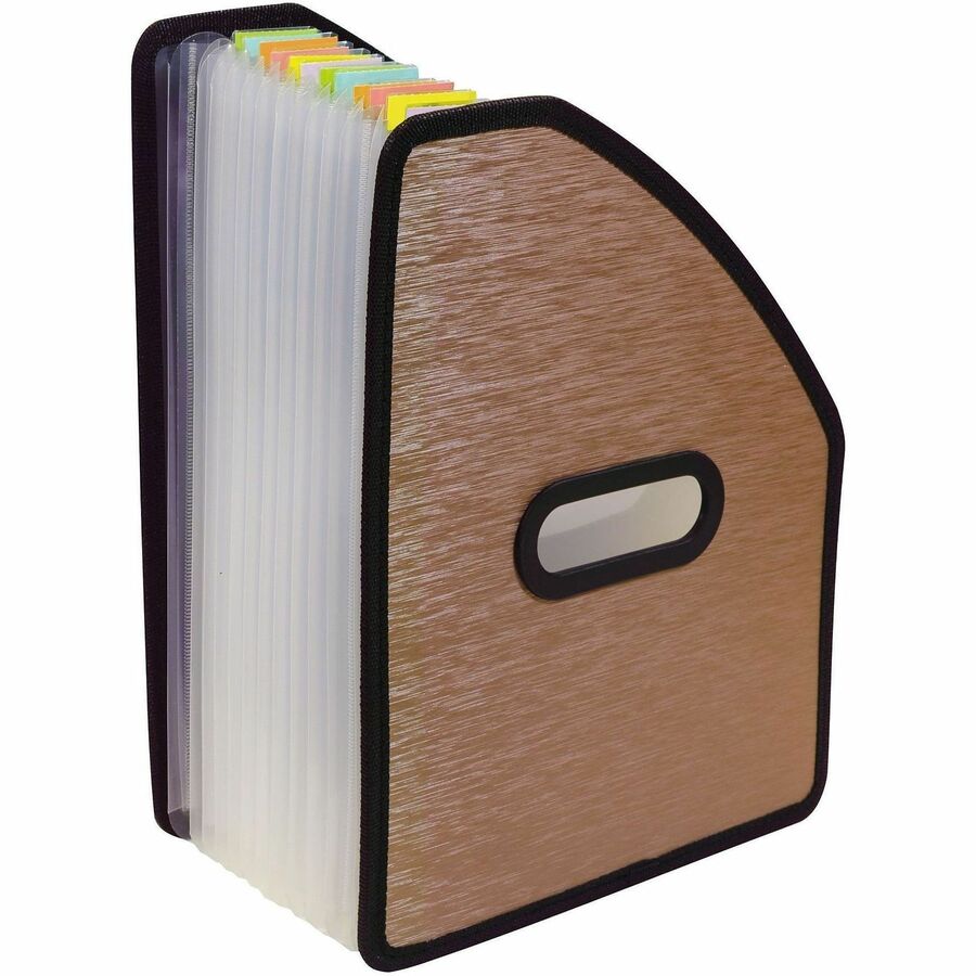 C-Line Modern Metallic Letter Expanding File - 8 1/2" x 11" - 13 Pocket - Bronze - 1 Each