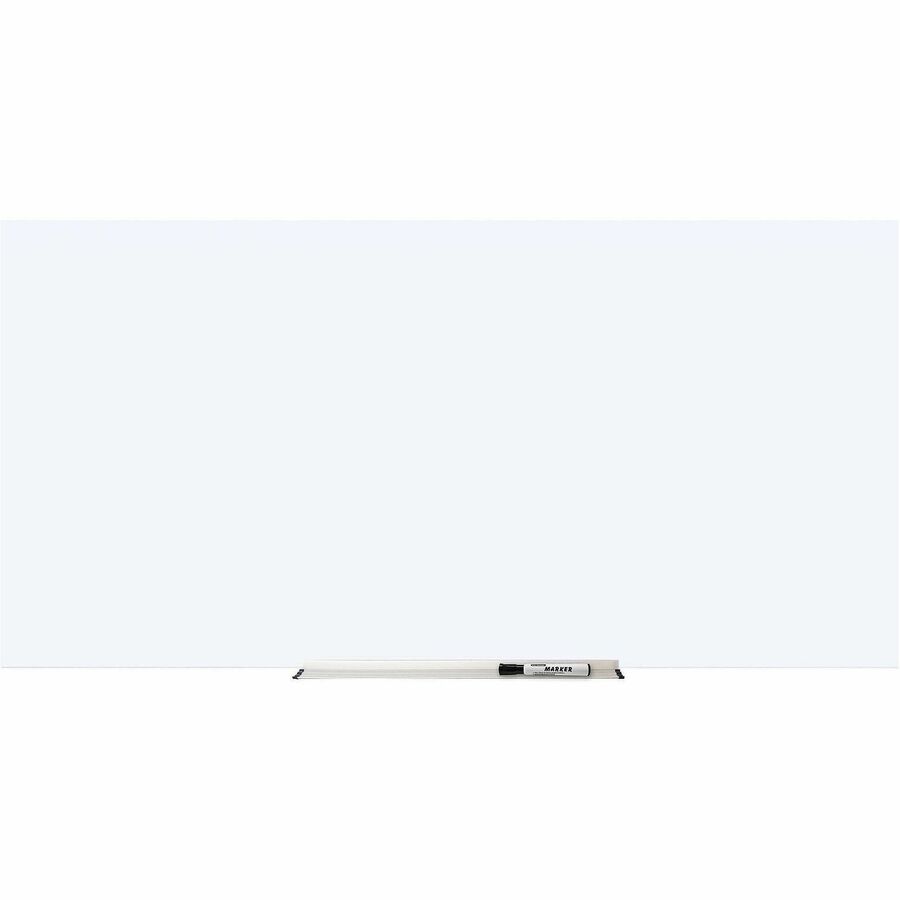 Lorell Magnetic Glass Dry-Erase Board - 96" (8 ft) Width x 48" (4 ft) Height - White Glass Surface - Rectangle - Magnetic - 1 Each