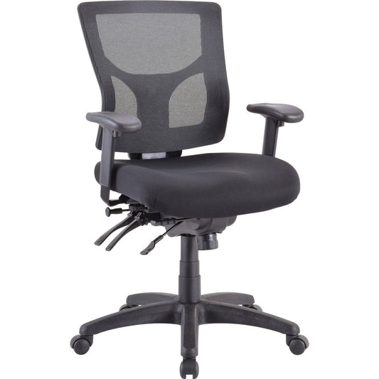 Lorell Conjure Executive Mesh Mid-back Chair - Black Seat Color - Black Back Color - Mesh Back Material - Mid Back - 5-star Base - 1 Each