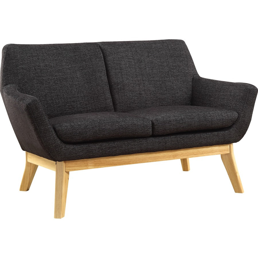 Lorell Quintessence Collection Loveseat - 32.8" Height x 19.8" Width x 53.1" Length - Finish: Black - 1 Each