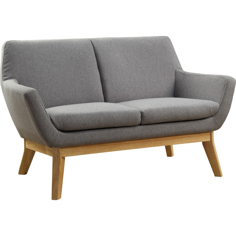 Lorell Quintessence Collection Loveseat - 32.8" Height x 19.8" Width x 53.1" Length - Finish: Gray - Upholstered, Lumbar Support, Ergonomic Design, Padded Back, Padded Seat, Sturdy - For Reception Area, Lounge - 1 Each