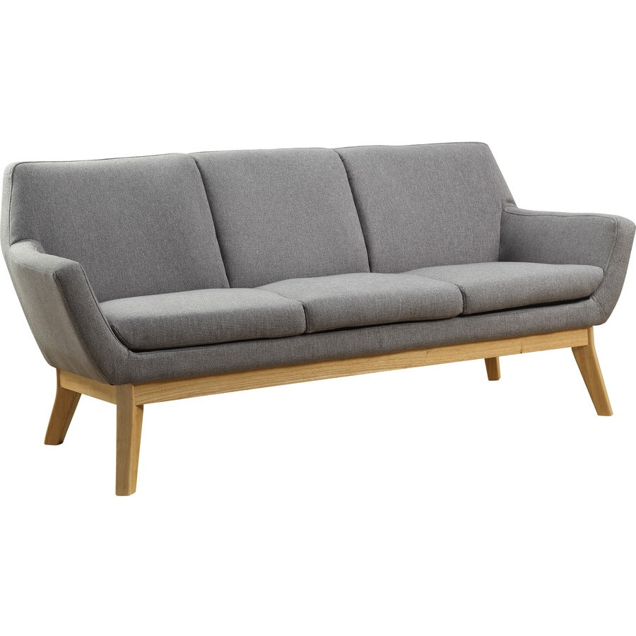 Lorell Quintessence Collection Sofa - 32.8" Height x 73.3" Width x 19.8" Length - Finish: Gray - Upholstered, Lumbar Support, Ergonomic Design, Padded Back, Padded Seat, Sturdy - For Reception Area, Lounge - 1 Each