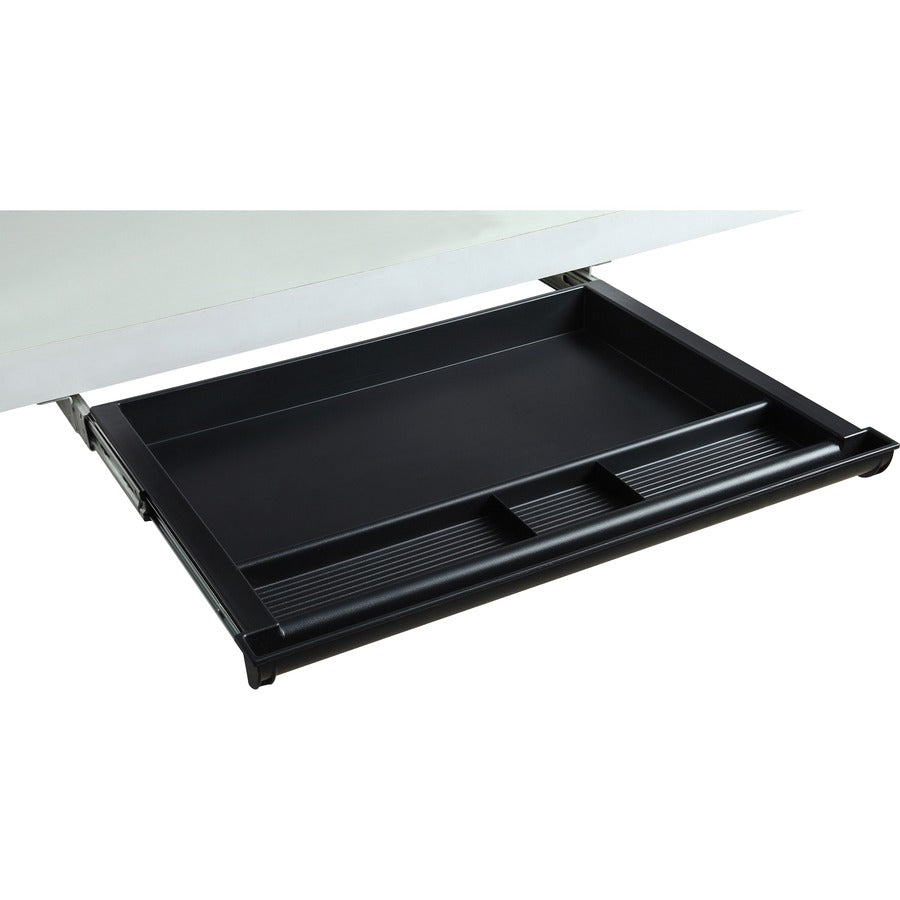 Lorell Laminate Desk 4-compartment Drawer - x 20.5" Width x 16" Depth - Material: Acrylonitrile Butadiene Styrene (ABS) - Finish: Black - 1 Each