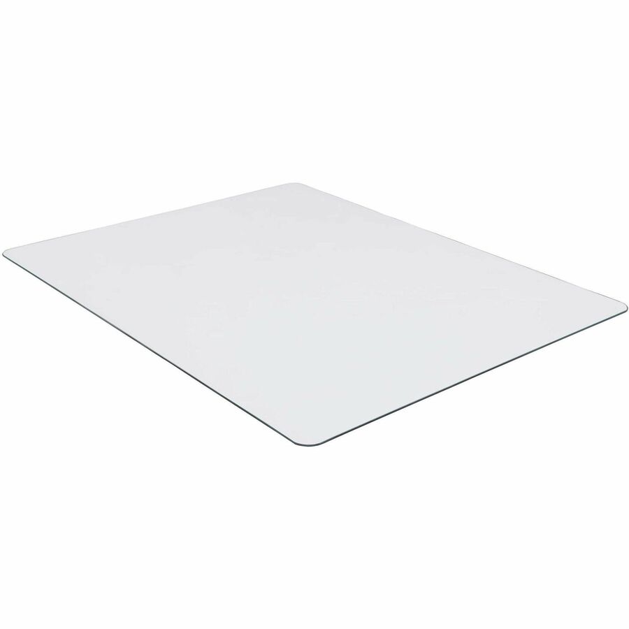 Lorell Tempered Glass Chairmat - Carpet, Hardwood Floor, Marble, Hard Floor - 60" Length x 48" Width x 0.250" Thickness - Rectangular - Tempered Glass - Clear - 1 Each