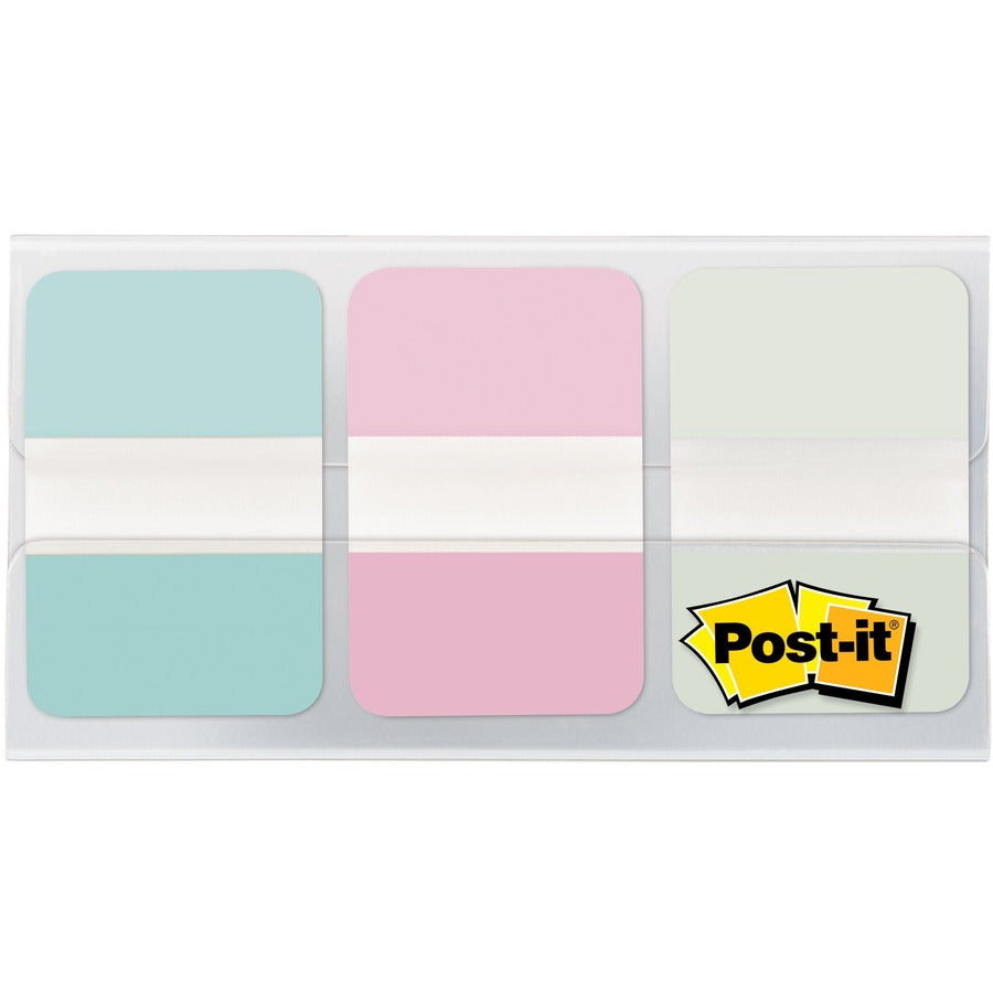 Post-it&reg, Durable Tabs - 12 Tab(s)/Set - 1" Tab Height x 1.50" Tab Width - Removable - Blue, Pink, Green Tab(s) - Repositionable, Writable, Durable, Wear Resistant, Tear Resistant - 36 / Pack