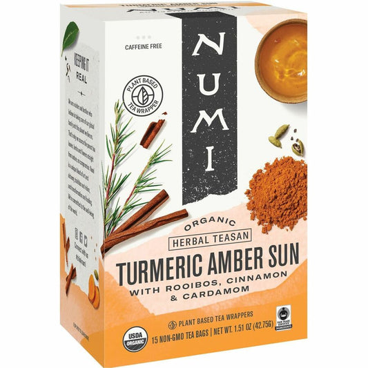 Numi Organic Turmeric Golden Tonic Amber Sun Herbal Tea Bag - Herbal Tea - 1.5 oz - Organic - 1 Box