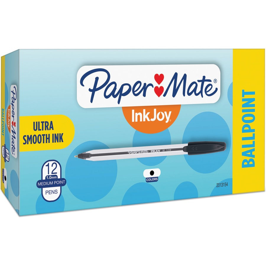 Paper Mate Medium Point Ballpoint Pens - Black Ink - 12 / Dozen