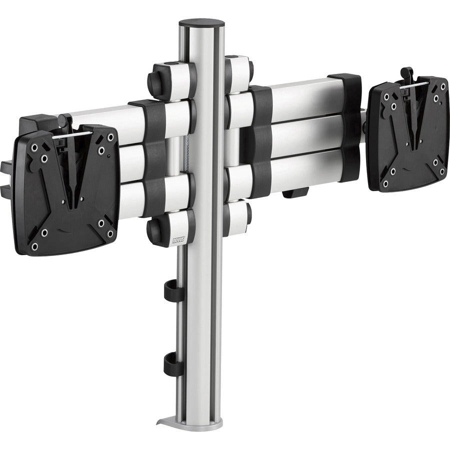 Novus TSS Duo 220+0260+000 Mounting Arm for Monitor - Silver, Black - Height Adjustable - 2 Display(s) Supported - 48 lb Load Capacity - 75 x 100 - Aluminum, Steel, Plastic - 1 Carton