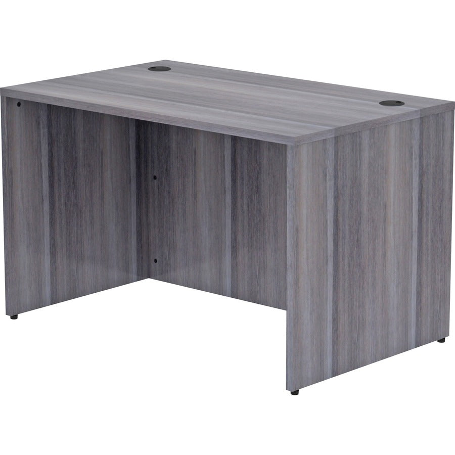 Lorell Essentials Series Rectangular Desk Shell - 29.5" Height x 48" Width x 30" Depth, 1" Thickness Top - Laminate, Weathered Charcoal Table Top - Grommet, Durable, Modesty Panel, Adjustable Floor Guide - 1 Each