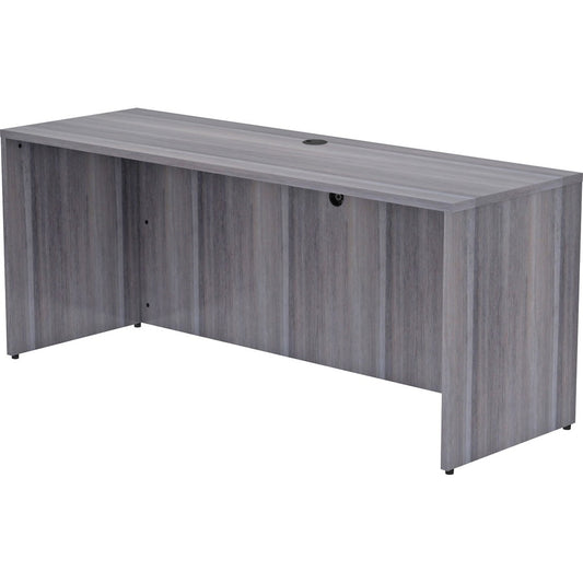 Lorell Essentials Series Credenza Shell - 29.5" Height x 70.9" Width x 23.6" Depth - Laminate, Weathered Charcoal Table Top - Modesty Panel, Grommet, Durable, Adjustable Floor Guide - 1 Each