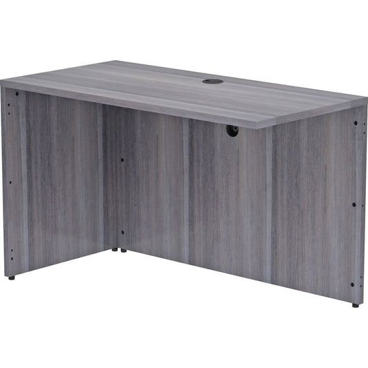 Lorell Essentials Series Return Shell - 29.5" Height x 48" Width x 24" Depth, 1" Thickness Top - Laminate, Weathered Charcoal Table Top - Modesty Panel, Grommet, Durable, Adjustable Floor Guide - 1 Each
