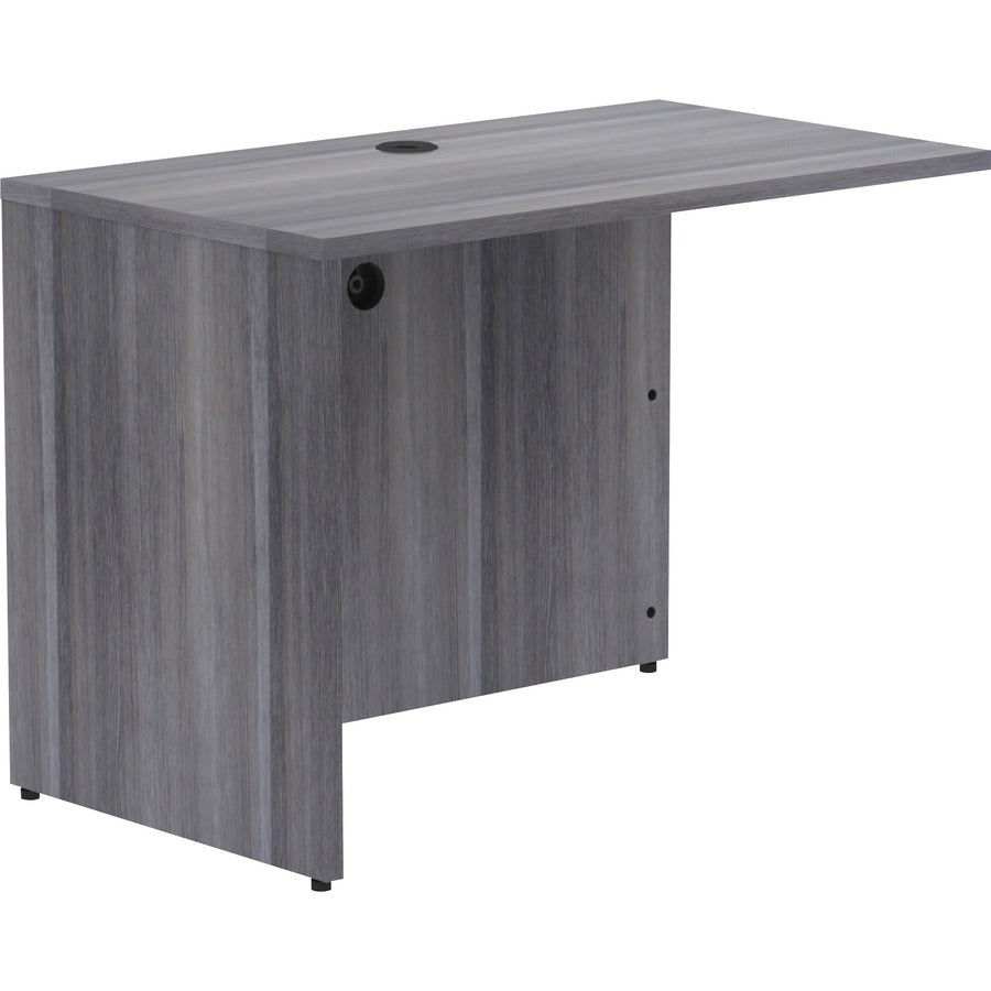 Lorell Essentials Series Return Shell - 29.5" Height x 42" Width x 24" Depth, 1" Thickness Top - Laminate, Weathered Charcoal Table Top - Modesty Panel, Grommet, Durable, Adjustable Floor Guide - 1 Each