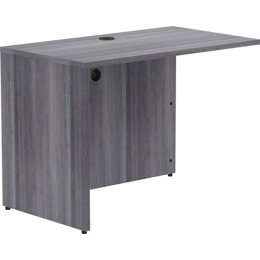 Lorell Essentials Series Return Shell - 29.5" Height x 42" Width x 24" Depth, 1" Thickness Top - Laminate, Weathered Charcoal Table Top - Modesty Panel, Grommet, Durable, Adjustable Floor Guide - 1 Each