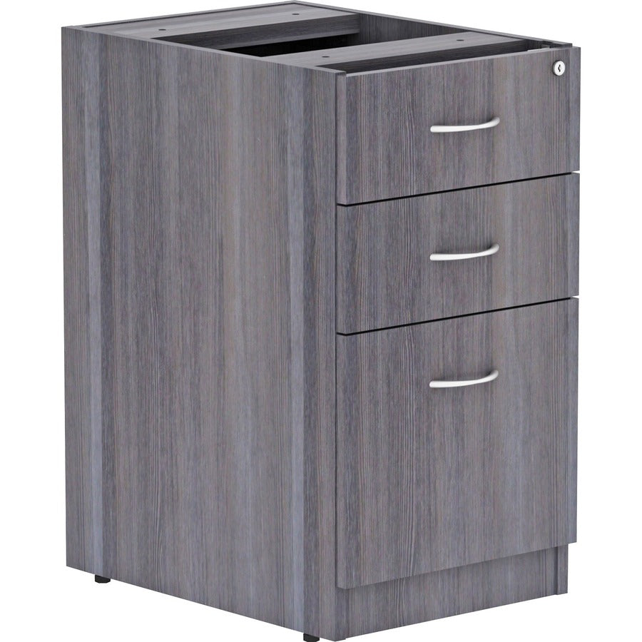 Lorell Essentials Series Box/Box/File Fixed File Cabinet - 28.3" Height x 16" Width x 22" Depth - Finish: Laminate, Weathered Charcoal - File Drawer, Adjustable Floor Guide, Built-in Hangrail - For File Folder - 1 Each