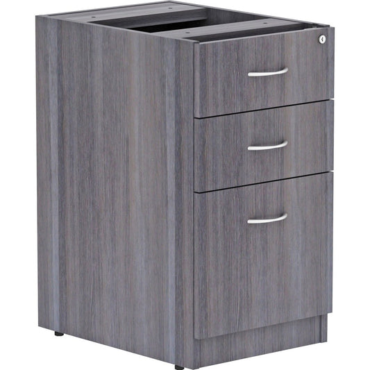 Lorell Essentials Series Box/Box/File Fixed File Cabinet - 28.3" Height x 16" Width x 22" Depth - Finish: Laminate, Weathered Charcoal - File Drawer, Adjustable Floor Guide, Built-in Hangrail - For File Folder - 1 Each