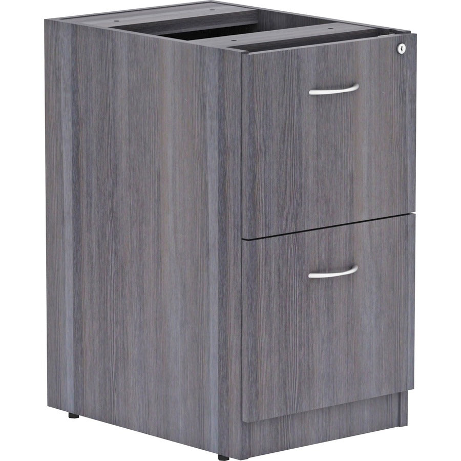 Lorell Essentials Series File/File Fixed File Cabinet - 28.3" Height x 16" Width x 22" Depth - Total Drawer(s): 2 - Finish: Laminate, Weathered Charcoal - File Drawer, Adjustable Floor Guide, Heavy Duty, Ball-bearing Suspension, Built-in Hangrail - For...