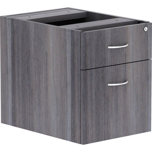 Lorell Essentials Series Box/File Hanging File Cabinet - 18.9" Height x 15.5" Width x 21.9" Depth - Finish: Weathered Charcoal, Laminate - Durable, Central Locking, Ball Bearing Slide, Built-in Hangrail - For File Folder - 1 Each