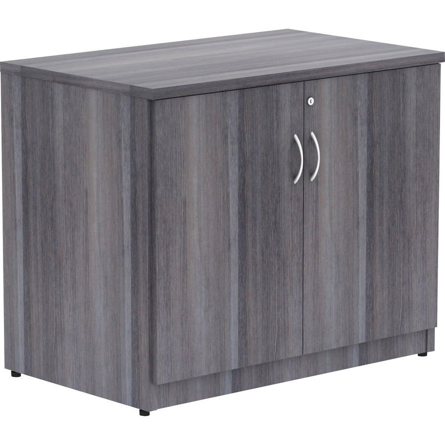 Lorell Essentials Series 2-Door Storage Cabinet - Rectangle - 29.5" Height x 36" Width x 22.5" Depth - 2 Door(s) - Finish: Weathered Charcoal, Laminate - Adjustable Shelf - 1 Each