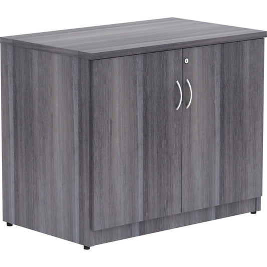 Lorell Essentials Series 2-Door Storage Cabinet - Rectangle - 29.5" Height x 36" Width x 22.5" Depth - 2 Door(s) - Finish: Weathered Charcoal, Laminate - Adjustable Shelf - 1 Each