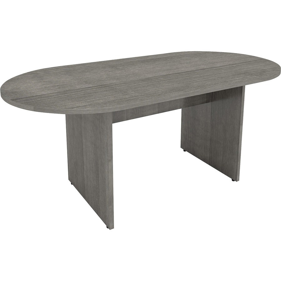 Lorell Essentials Oval Conference Table - Oval - 1.3" Thickness Top, 36" Height x 72" Width x 29.5" Depth - Material: Wood - Finish: Weathered Charcoal, Laminate - Adjustable Floor Guide - For Conference Room - 1 Each