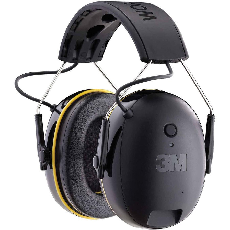 3M Connect Bluetooth Hearing Protector - Stereo - Mini-phone (3.5mm) - Wired/Wireless - Bluetooth - Over-the-head - Binaural - Circumaural - Noise Reduction Microphone - Black, Yellow