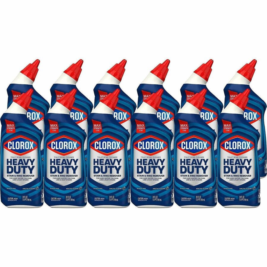 Clorox Toilet Bowl Cleaner Heavy-Duty Stain and Ring Remover - 24 fl oz (0.8 quart) - Arctic Clean Scent - Deodorize, Bleach-free - Clear Bottle - 30 / Bundle
