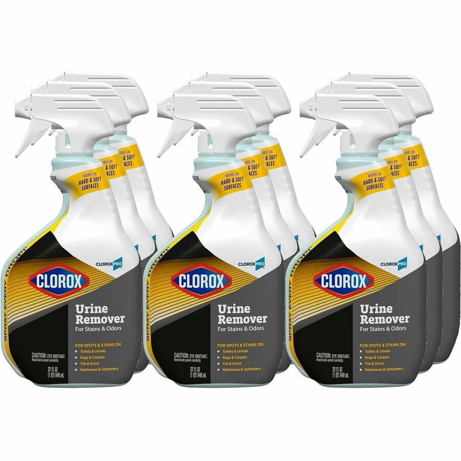 CloroxPro™, Urine Remover for Stains and Odors Spray - 32 fl oz (1 quart) - Bleach-free - White - 2 / Pallet