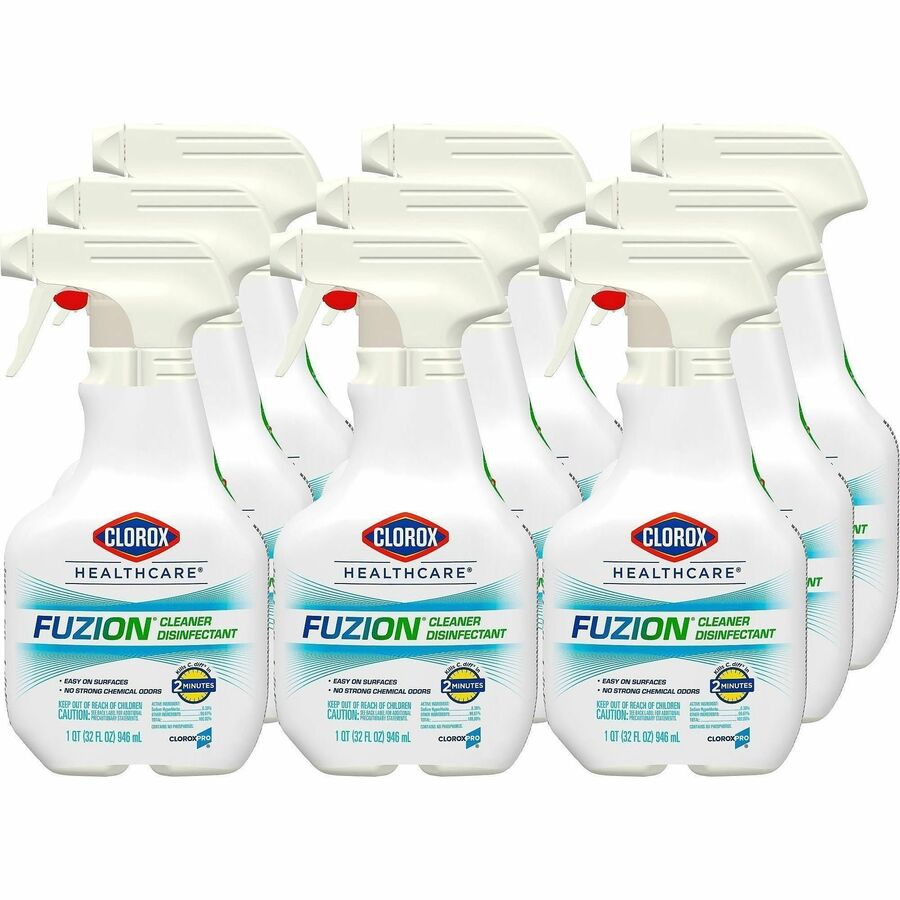 Clorox Healthcare Fuzion Cleaner Disinfectant Spray - For Multi Surface, Multipurpose - Ready-To-Use - Spray - 32 fl oz (1 quart) - Recommended For: Bacteria Remover, Virus Remover, Fungi Remover, Residue Remover, Spore Remover - Low Odor, Odor Neutral...
